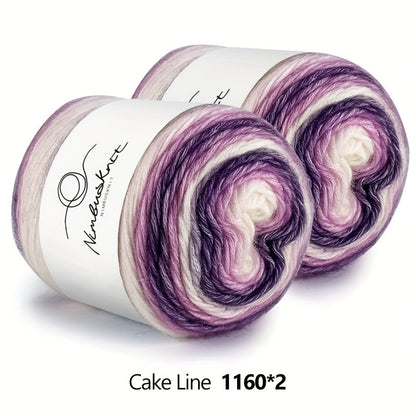 Colorful Yarn Thread & Weaving Accessories Kit 2/4pcs Cotton Acrylic Wool Blend with C-Type Buckle Weaving Needle Bow Twist Needle DIY Knitting Crochet Sweater Scarf Beginner Craft Set