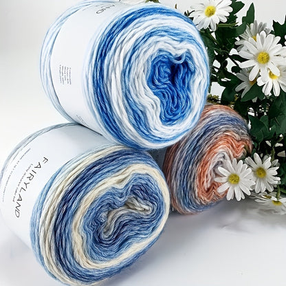 Colorful Yarn Thread & Weaving Accessories Kit 2/4pcs Cotton Acrylic Wool Blend with C-Type Buckle Weaving Needle Bow Twist Needle DIY Knitting Crochet Sweater Scarf Beginner Craft Set