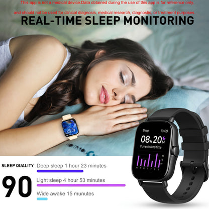 Smart Watch with Call & SMS for Android iPhone – Fitness Tracker with Heart Rate Monitor, Pedometer, Calorie Counter, Multi-Sport Modes, Customizable Watch Faces, Unisex Design, Black Pink Gold