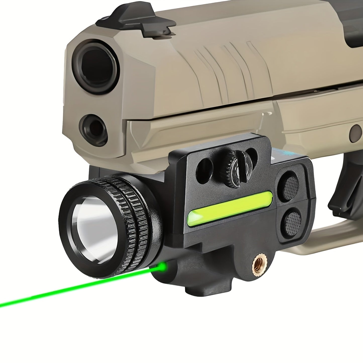 Tactical Green Laser Sight LED Flashlight Combo for Picatinny Rail Ambidextrous USB Rechargeable Fits Air Pistols Handguns Shotguns Rifles Compact Lightweight 55g