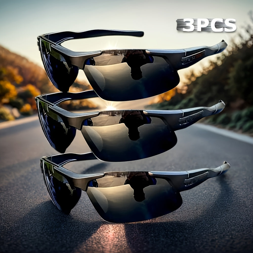 Polarized Driving Sunglasses 3 Pack Half Frame Anti-Glare UV400 Protection for Men and Women Outdoor Sports
