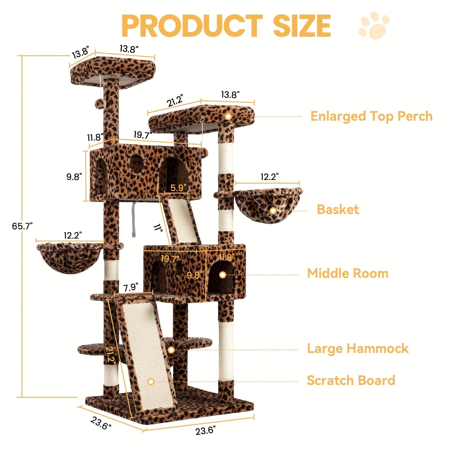WEEWAY Corner Cat Tree Tower for Indoor Cats 36–81 Inch – Multi-Level Cat Furniture with Sisal Scratching Posts, Condo Cave, Hammock, Ramps, Plush Perches, Basket & Pompom Toys, Perfect Cat Gift