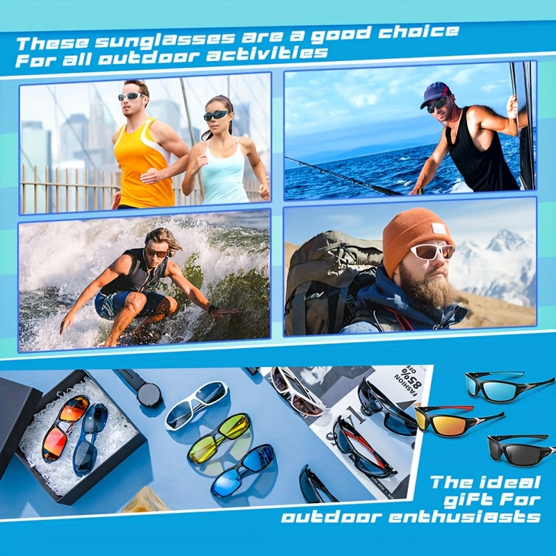 4 Pairs Sports Sunglasses UV400 for Men & Women – Ultralight PC Frame Full Lens Protection for Cycling, Running, Rock Climbing, Fishing & Outdoor Travel, Bulk Value Pack