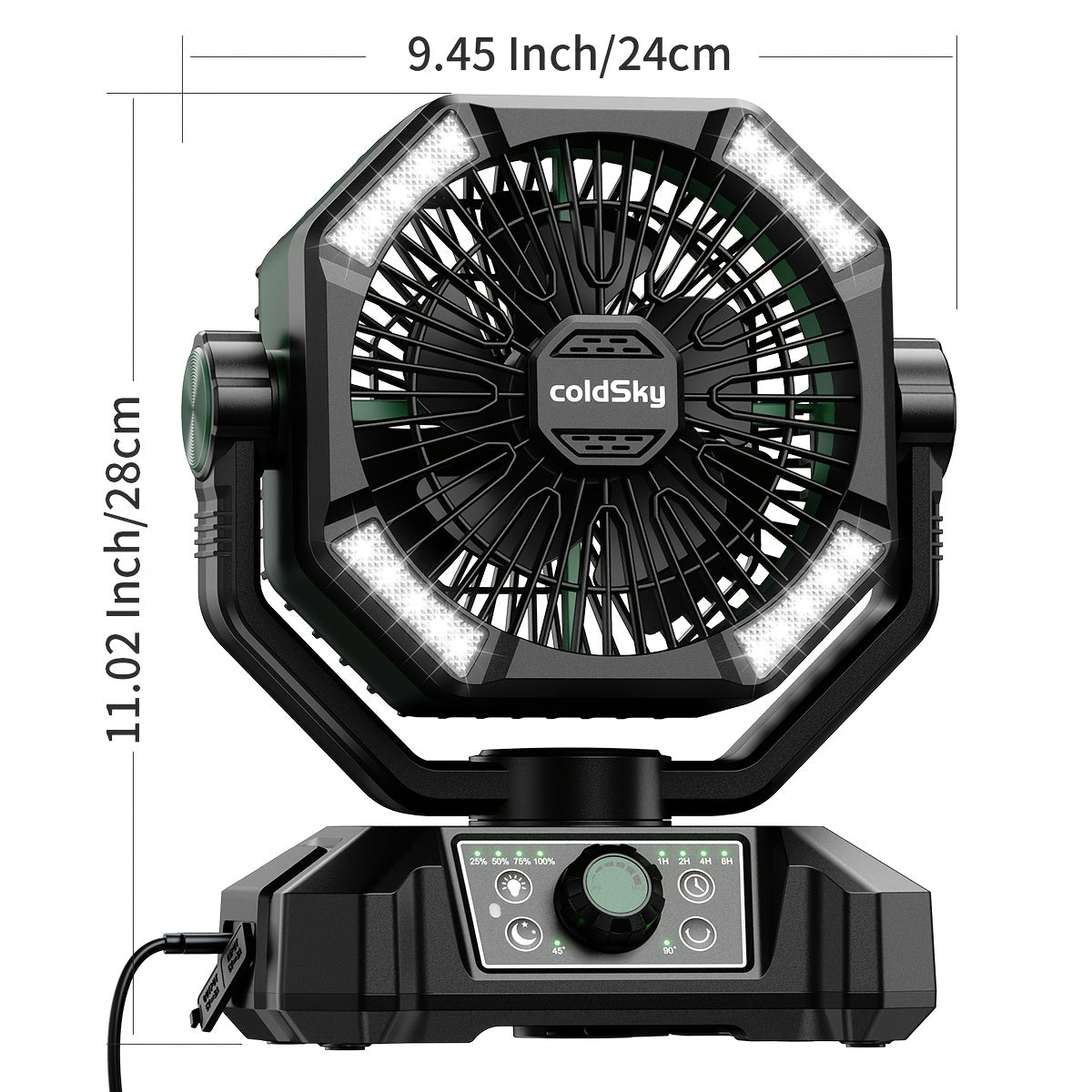 20000mAh Camping Fan with Dual Motor – Battery Operated Portable Fan with 4 LED Lantern Modes, 8 Speeds & Remote Control, Hanging Hook for Tent, Power Outages & Jobsite Use