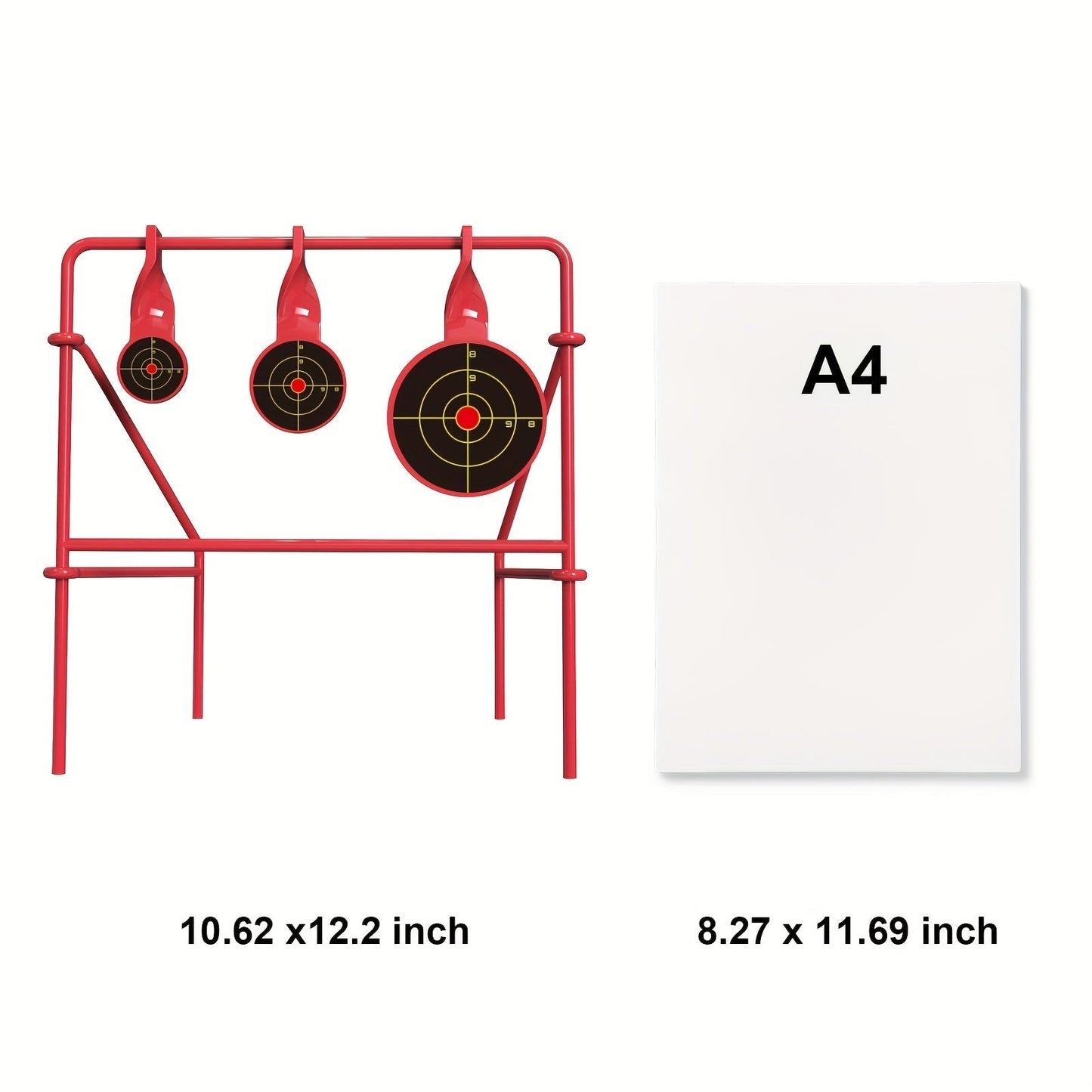 Spinner Shooting Target Stand for .22LR - Triple Steel Spinner Targets Foldable with 15-Pack Bullseye Paper Targets, Outdoor Shooting Practice, Durable Air Strike Target System for Range Training