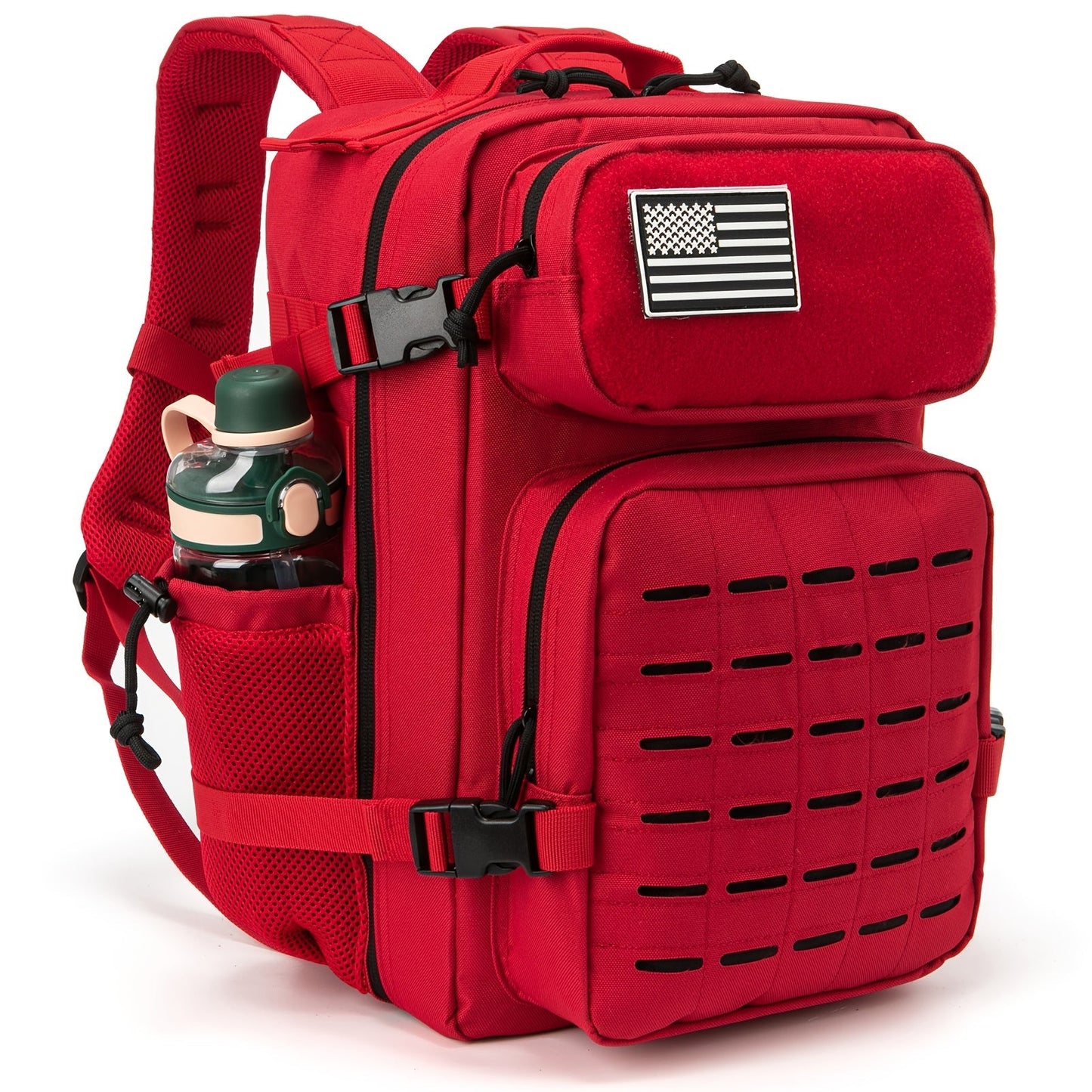 25L MOLLE Tactical Laptop Backpack for Men Women – Military Bug Out Bag Hiking Daypack with Dual Cup Holders, 9 Colors, Office & Outdoor Travel Pack