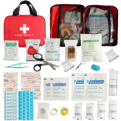 22-Piece Portable First Aid Kit for Car Travel Camping Hiking, Compact Emergency Medical Rescue Kit for Home Office Outdoor Adventures, Lightweight Zip Bag