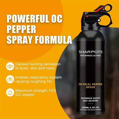 Maximum Strength Pepper Spray 6.7oz for Hiking & Outdoor Self Defense – Fast-Deploy OC Formula, Compact & Easy Access Personal Protection for Camping, Trails & Everyday Carry, 1, 2 or 4 Pack