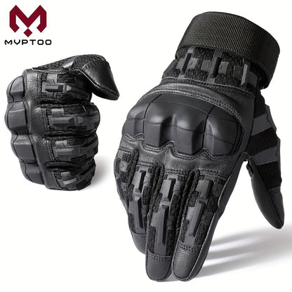 Tactical Full Finger Gloves with Touchscreen Compatibility Anti-Skid Wear-Resistant for Motorcycle Hiking Camping Hunting Shooting Cycling Outdoor Sports Men Women Black