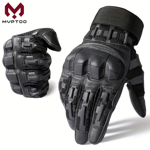 Tactical Full Finger Gloves with Touchscreen Compatibility Anti-Skid Wear-Resistant for Motorcycle Hiking Camping Hunting Shooting Cycling Outdoor Sports Men Women Black