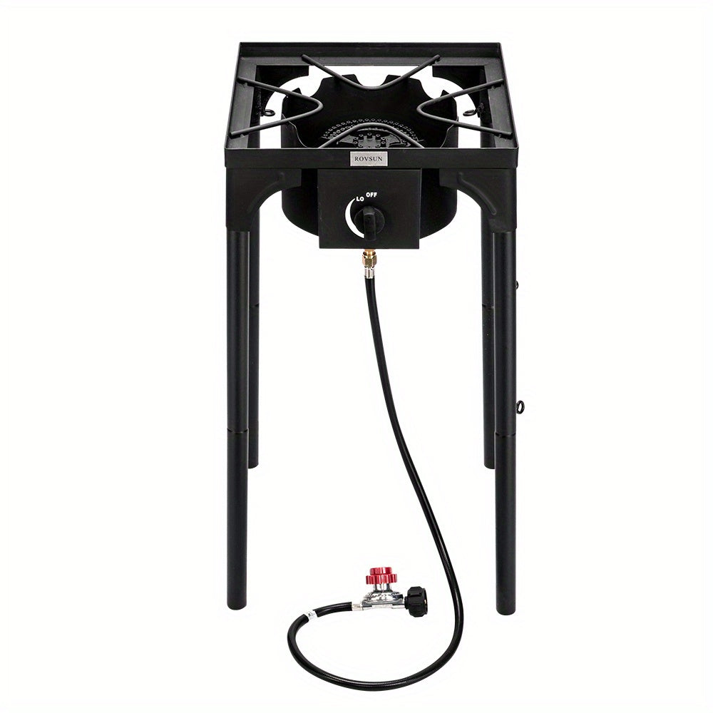 High Pressure Propane Burner Stove 100,000-225,000 BTU - Heavy Duty Cast Iron Outdoor Camp Cooker with Detachable Legs, CSA Listed Regulator, 1 or 3 Burner for Camping, Tailgating & Brewing