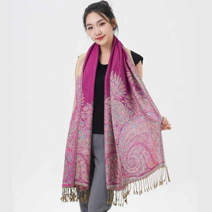 Phoenix Tail Paisley Pashmina Scarf – Thick Warm Wrap Shawl for Women, Luxurious Soft Fabric in 17 Vibrant Colors, Versatile for Formal Events, Everyday Wear & Gifting