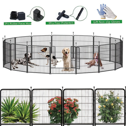 Heavy Duty Metal Dog Playpen – Portable Foldable Exercise Pen Fence for Small Medium Large Dogs, 8 or 16 Panels, No Assembly Required, Perfect for Indoor Outdoor Yard RV Camping