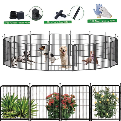 Heavy Duty Metal Dog Playpen – Portable Foldable Exercise Pen Fence for Small Medium Large Dogs, 8 or 16 Panels, No Assembly Required, Perfect for Indoor Outdoor Yard RV Camping