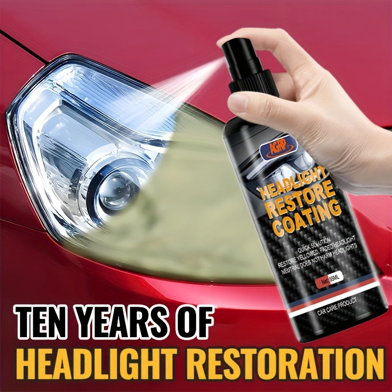 Headlight Restoration Kit with Restoration Fluid & Sponge – Removes Yellowing, Cloudiness & Oxidation, Restores Clarity & Shine Fast, Universal Fit for All Car Models, DIY Headlight Lens Repair & Polish Set