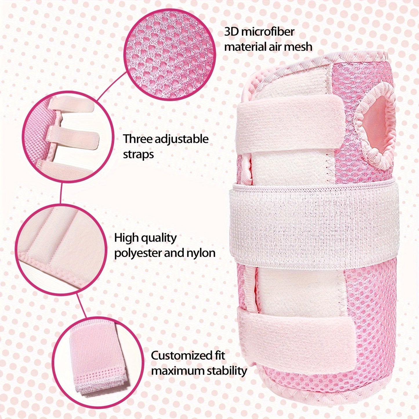 Wrist Brace with Dual Plate Triple Fixation Support - Breathable Adjustable Compression Splint for Sports, Carpal Tunnel, Tendonitis Relief, 1 Pair Pink Blue Beige
