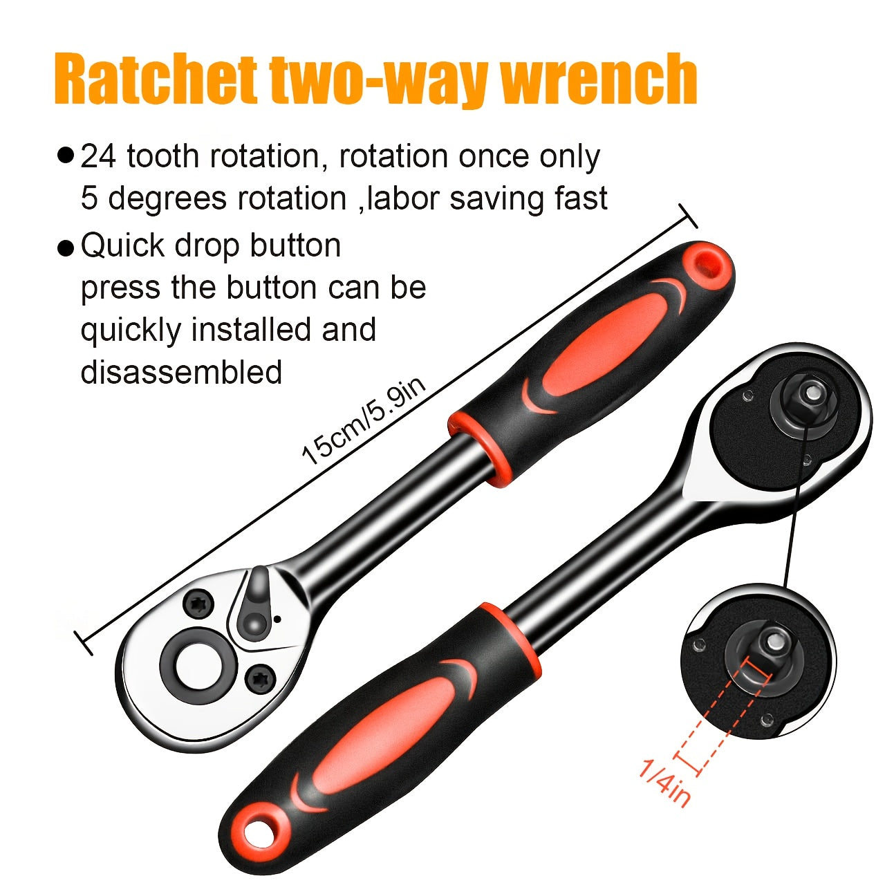 46pcs Home & Car Repair Tool Set – Ratchet Torque Wrench, Screwdriver & Socket Kit for Car, Motorcycle, Bicycle & Household Repairs