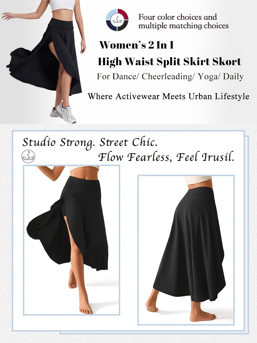 Women's 2-in-1 High Waist Skort with Inner Shorts & Pockets – Lightweight Stretchy Activewear Tennis Skirt for Sports Gym Workout Casual Wear, XS-XXL, Multiple Colors