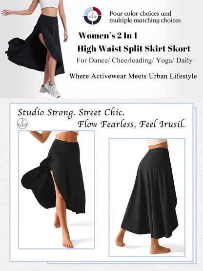 Women's 2-in-1 High Waist Skort with Inner Shorts & Pockets – Lightweight Stretchy Activewear Tennis Skirt for Sports Gym Workout Casual Wear, XS-XXL, Multiple Colors