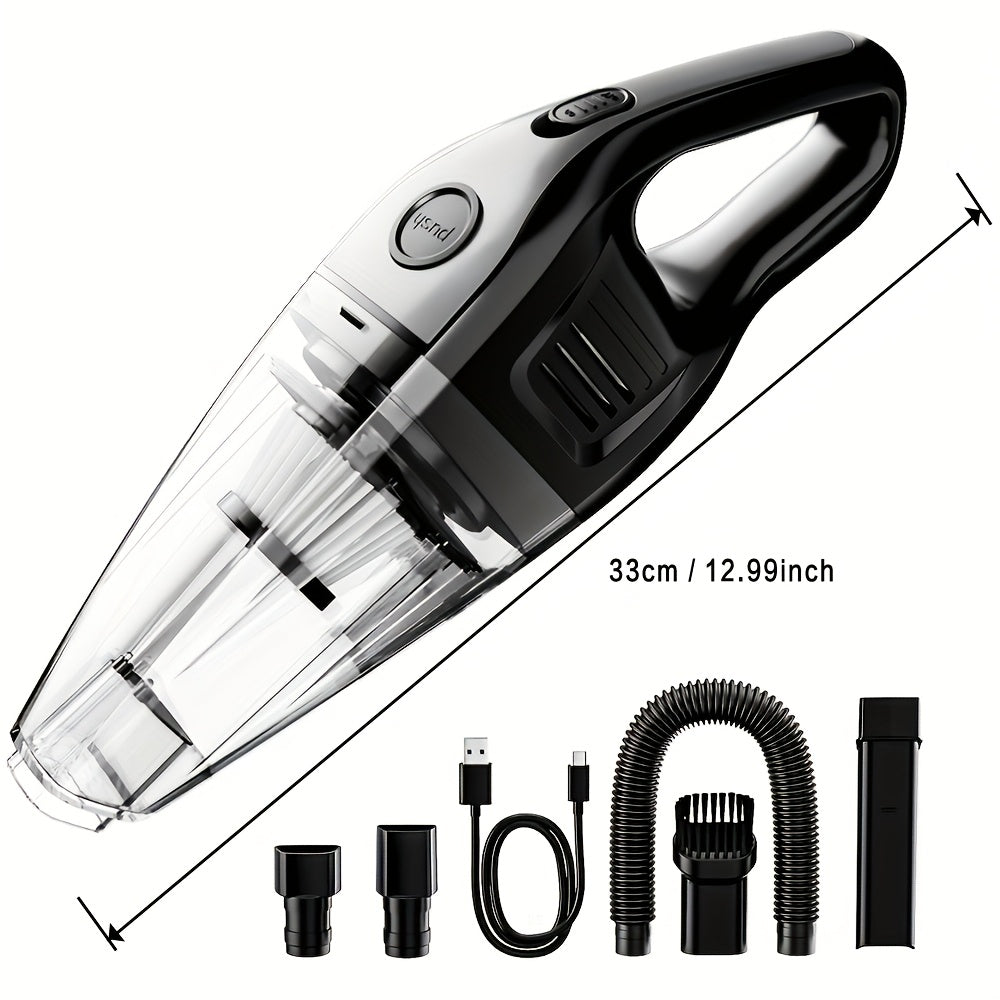 Cordless Rechargeable Handheld Vacuum Cleaner – 6KPa Strong Suction, Quiet 40dB, Portable Mini Vacuum for Pet Hair, Car, Keyboard, Office & Home Cleaning with Crevice Tool