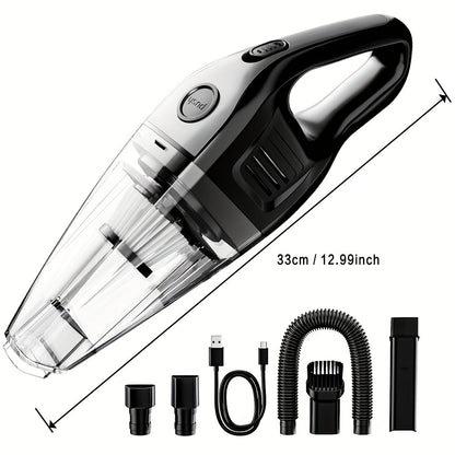 Cordless Rechargeable Handheld Vacuum Cleaner – 6KPa Strong Suction, Quiet 40dB, Portable Mini Vacuum for Pet Hair, Car, Keyboard, Office & Home Cleaning with Crevice Tool