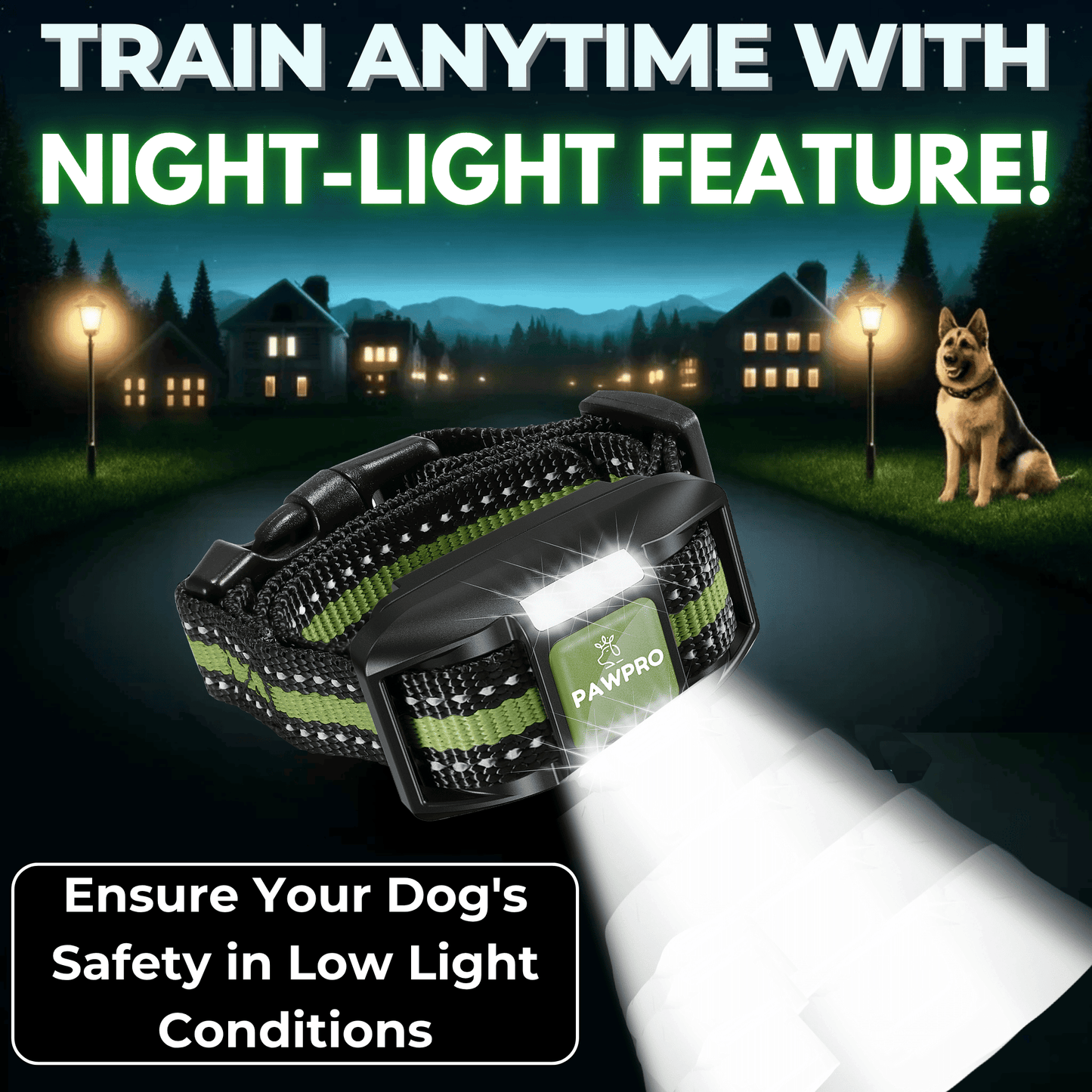Dog Training Collar with Remote 4-Mile Range – 124 Adjustable Levels 4 Modes Beep Vibration Shock Night-Light Rechargeable E-Collar for Dogs 5–135 lbs with Training Guide