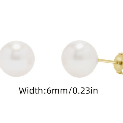 925 Sterling Silver Freshwater Pearl Stud Earrings for Women – 2 Pairs 7mm Hypoallergenic Classic Pearl Earrings, Elegant Jewelry Gift for Valentine’s Day Mother’s Day Birthday Anniversary