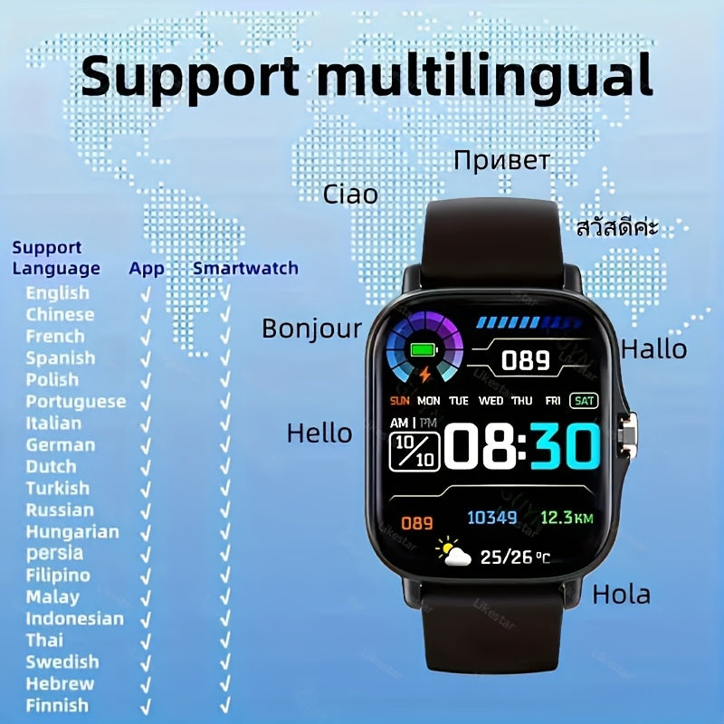 Smartwatch 1.83 Inch Full Touch Screen Wireless Calling Heart Rate Sleep Monitor Pedometer Multi-Sport Fitness Watch for Men Women – USB Rechargeable Pink Silver Black Gold