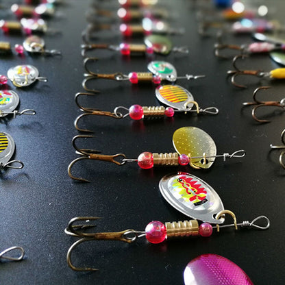 Spinnerbait Fishing Lures 30-Pack – Heavy-Duty Metal Spoon Jig Set for Bass Trout Pike Musky, Multi-Color Saltwater Freshwater Artificial Bait