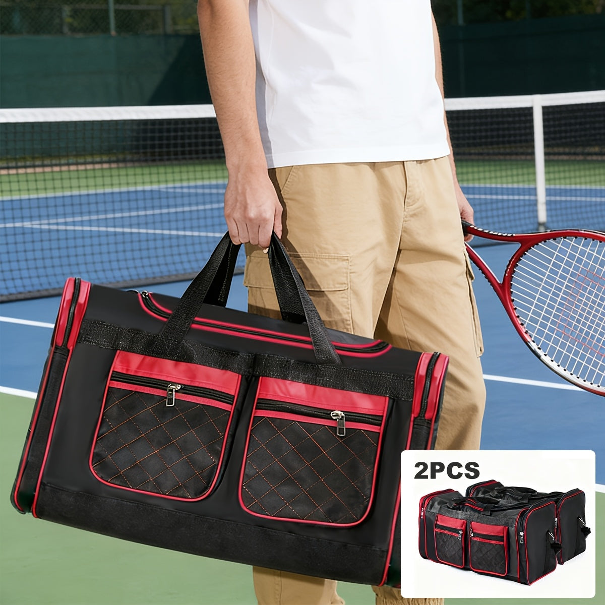 Large Capacity Travel Duffel Bag for Men & Women – Heavy-Duty Gym Bag with Multi-Pocket Design, Adjustable Shoulder Strap & Zipper Closure for Fitness, Weekend Trips, Business Travel & Outdoor Use