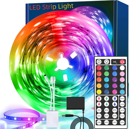 LED Strip Lights 100ft RGB Color Changing – Smart Remote Control, Stepless Dimming, Flashing & DIY Modes, Indoor TV Backlight, Bedroom, Living Room, Stairs, Party & Holiday Decor