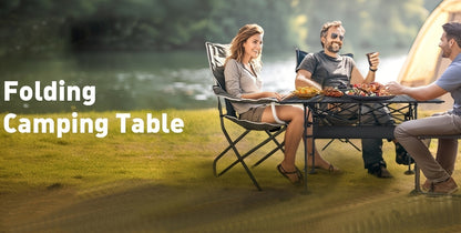 Folding Camping Table with Carry Bag – Lightweight Portable Outdoor Table 3 Sizes for Camping, Beach, Picnic, BBQ, Backyard, Boat & Travel, Easy Setup & Storage