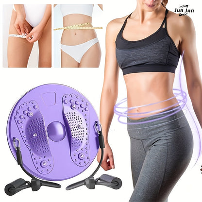 Magnetic Slimming Waist Twisting Disc with Resistance Cord - Home Gym Core Ab Workout Equipment, Non-Electric Balance Board for Office & Home Exercise, Purple Pink Green