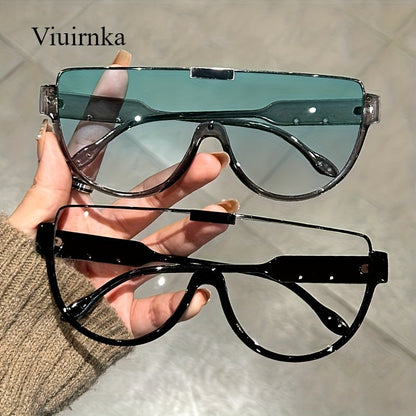 Oversized Semi-Circular Sunglasses for Men & Women – UV Protection, Glare-Resistant Lenses, 5 Colors – Trendy Unisex Shades for Travel, Beach & Daily Wear