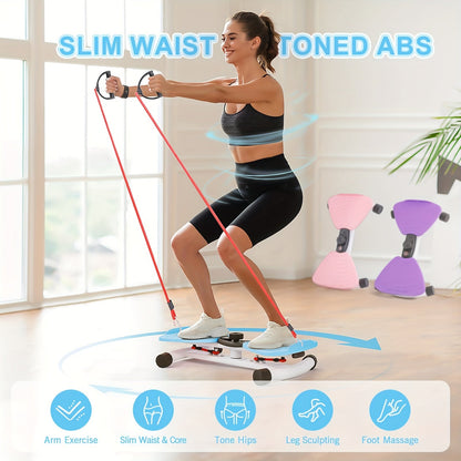 Waist Twisting Machine Ab Twister Board – 360° Noiseless Waist Twister Disc for Home Gym, 360 LBS Capacity, Digital Display Tracks Time, Reps & Calories, Includes Figure-8 Resistance Band