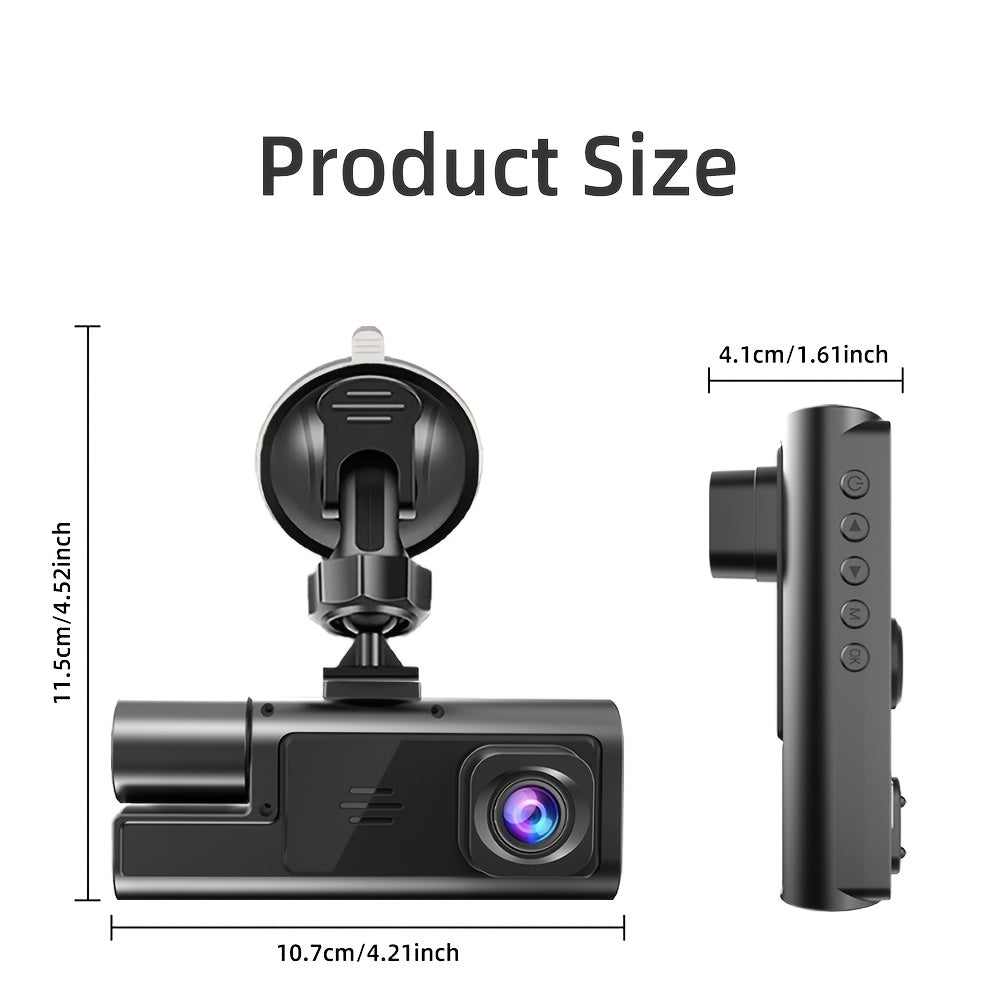 Dash Cam Front and Rear 1080P FHD Dual Lens Car DVR Camera – Infrared Night Vision, 170° Wide Angle, Loop Recording, G-Sensor, Dashboard Video Recorder for Cars, Perfect Christmas Gift
