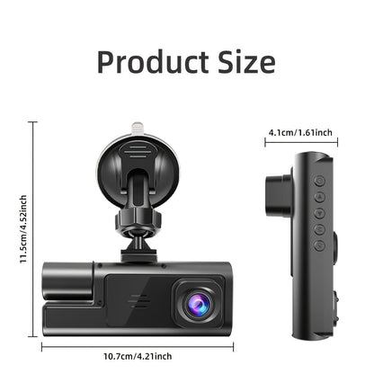 Dash Cam Front and Rear 1080P FHD Dual Lens Car DVR Camera – Infrared Night Vision, 170° Wide Angle, Loop Recording, G-Sensor, Dashboard Video Recorder for Cars, Perfect Christmas Gift