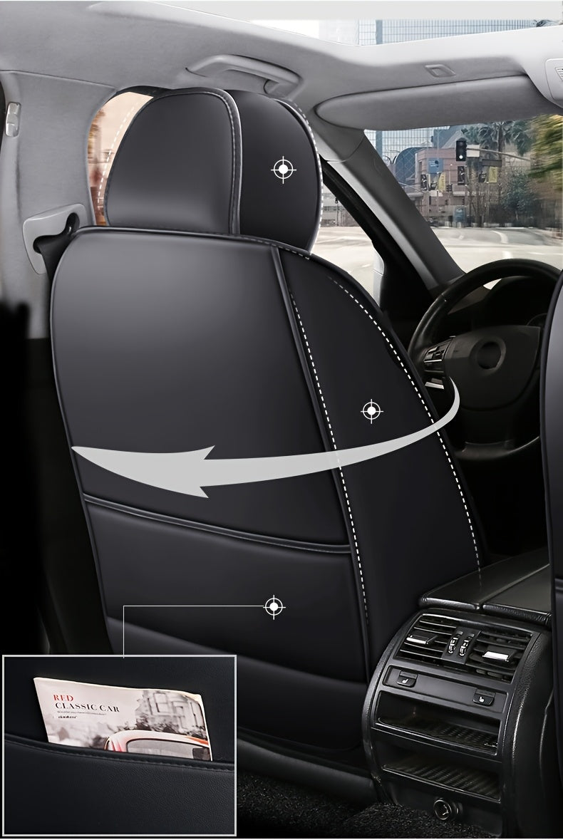 Faux Leather Car Seat Covers Universal Fit – Waterproof & Dirt-Resistant Protective Seat Cover for Cars, SUVs, Vans & Trucks, 1pc / 2pcs / 5pcs Set, Multiple Colors