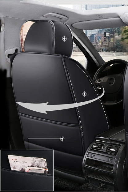 Faux Leather Car Seat Covers Universal Fit – Waterproof & Dirt-Resistant Protective Seat Cover for Cars, SUVs, Vans & Trucks, 1pc / 2pcs / 5pcs Set, Multiple Colors