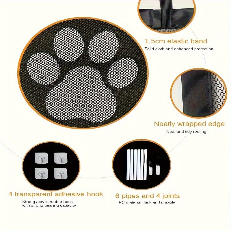 Portable Folding Pet Gate Dog Safety Barrier Fence – Foldable Mesh Isolation Net for Indoor Doorways, Stairs & Rooms, Available in Small & Large Sizes