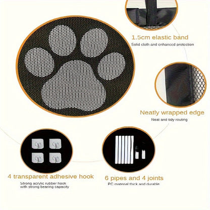 Portable Folding Pet Gate Dog Safety Barrier Fence – Foldable Mesh Isolation Net for Indoor Doorways, Stairs & Rooms, Available in Small & Large Sizes