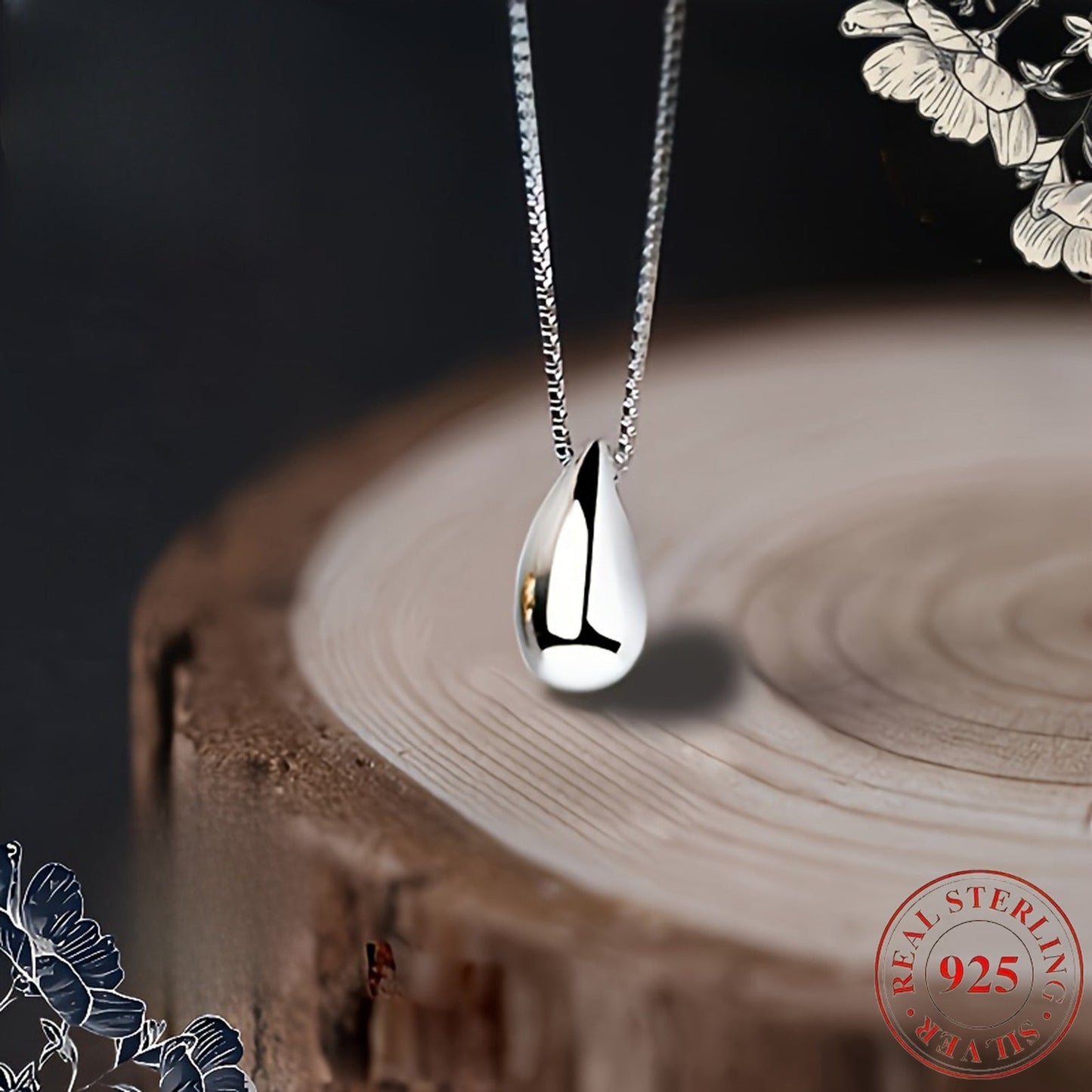 925 Sterling Silver Teardrop Necklace for Women – Elegant Dainty Pendant Necklace, Minimalist Fine Jewelry for Daily Wear & Party, Perfect Gift for Christmas, Valentine's Day, Birthday & Anniversary