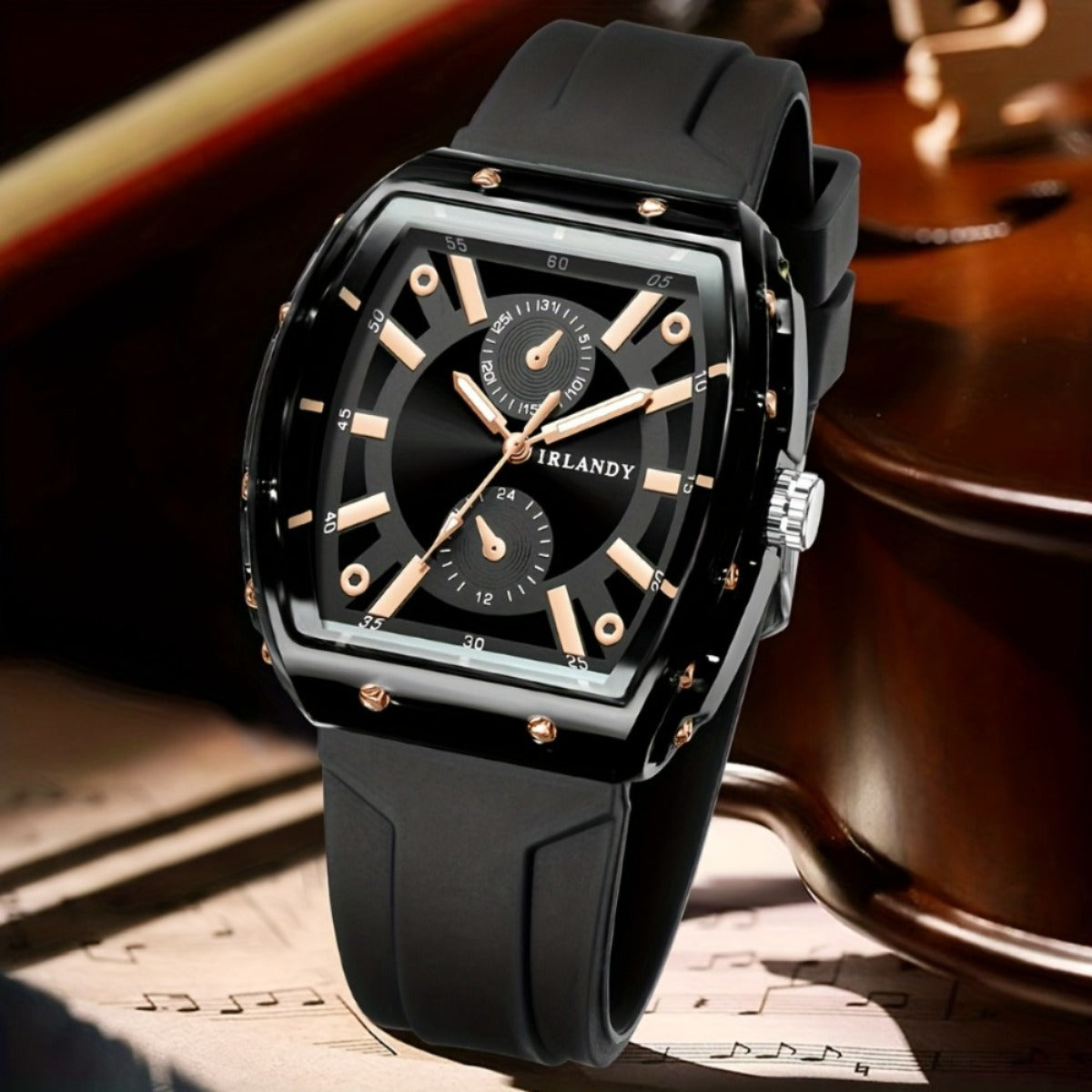 5-Pack Men's Quartz Watches – Casual Sport Minimalist Style with Alloy Case & Silicone Strap, Barrel Dial Wristwatch Set for Men, Daily Wear, Father's Day, Birthday & Holiday Gift