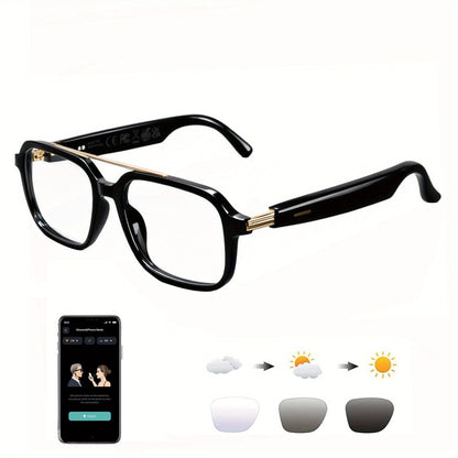 AI Smart Glasses Real-Time Translation 160+ Languages ChatGPT System Bluetooth 5.3 Built-in Mic Speaker – HD Voice Calls HiFi Music Smart Audio Glasses Unisex Men Women