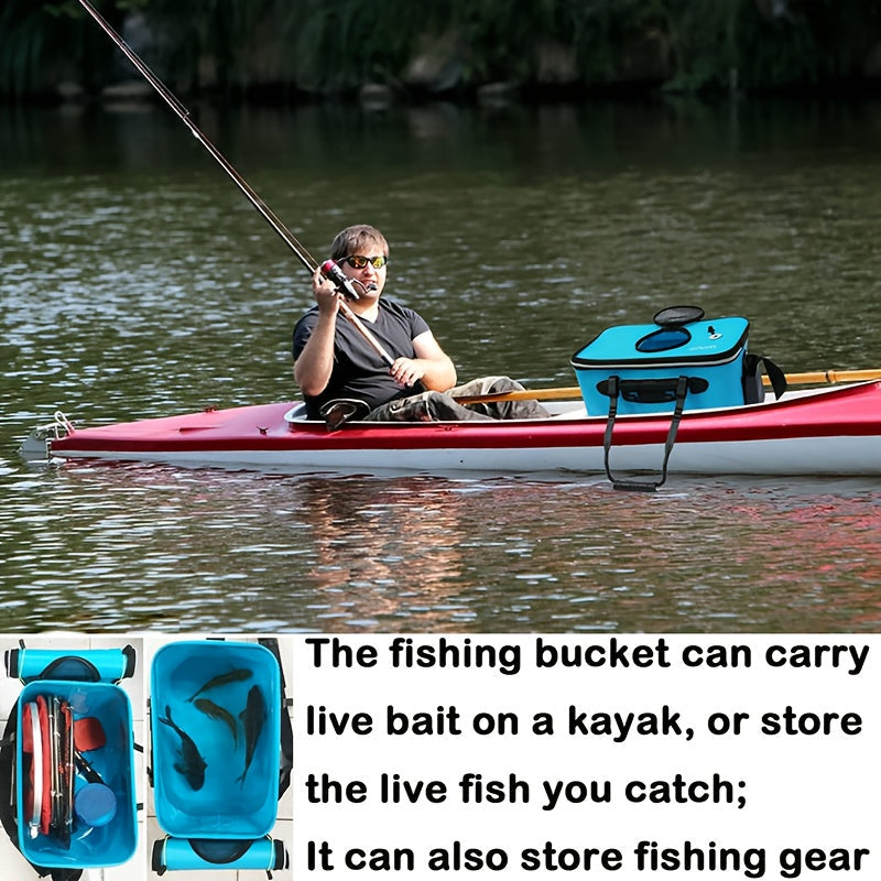 Collapsible Fish Bucket – Portable EVA Live Fish Holder & Bait Bucket for Fishing, Foldable Fish Safety Container for Outdoor Camping, Freshwater & Saltwater Fishing