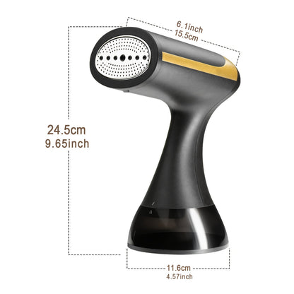 1100W Handheld Garment Steamer – 20-Second Fast Heat-Up, 300ml Water Tank & Cleaning Brush, Portable Travel Steam Iron for Wrinkle Removal, Clothes Suits Dresses Curtains, Home & Business Use