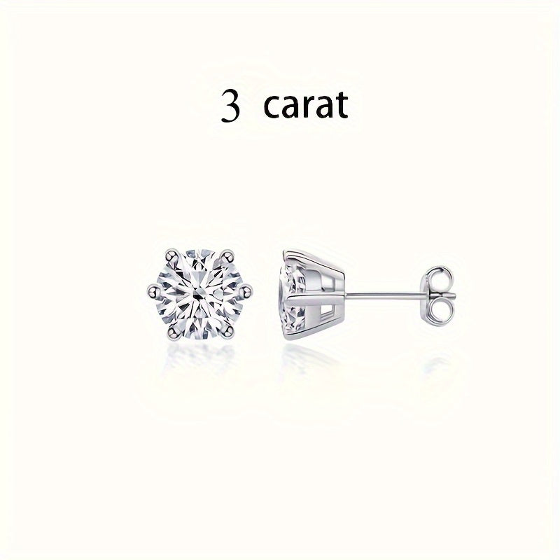 Moissanite Stud Earrings for Women S925 Sterling Silver – 0.5CT 1CT 2CT 3CT Vintage Style Diamond Alternative Earrings in Gold Silver Elegant Jewelry Gift