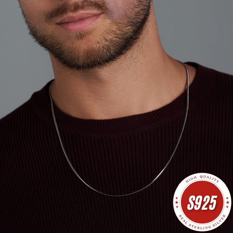 925 Sterling Silver Snake Chain Necklace 1mm – Hypoallergenic Tarnish-Resistant Layering Necklace for Women & Men, Classic Minimalist Design, Perfect Gift for Christmas, Valentine's Day & Anniversaries