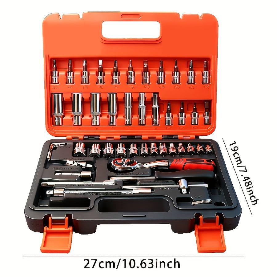 52-Piece Professional Tool Set for Home & Car Repair – Portable Toolbox Kit for DIY Enthusiasts, Mechanics & Professionals, Perfect Gift Idea