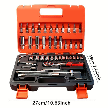 52-Piece Professional Tool Set for Home & Car Repair – Portable Toolbox Kit for DIY Enthusiasts, Mechanics & Professionals, Perfect Gift Idea
